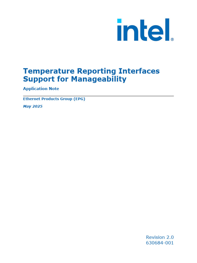 Intel E835 Temperature Reporting Guide | PDF | Network Interface ...