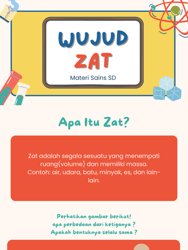 Macam-Macam Wujud Zat dalam Sains SD | PDF
