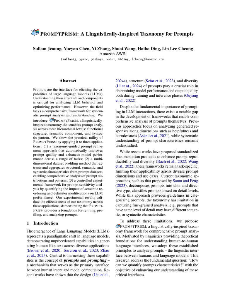 PROMPTPRISM: Taxonomy for Prompt Analysis | PDF | Syntax | Semantics