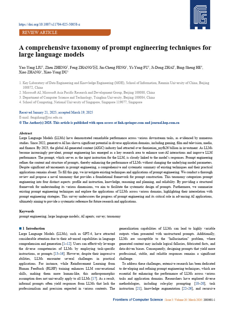 A Comprehensive Taxonomy of Prompt Engineering Techniques | PDF ...