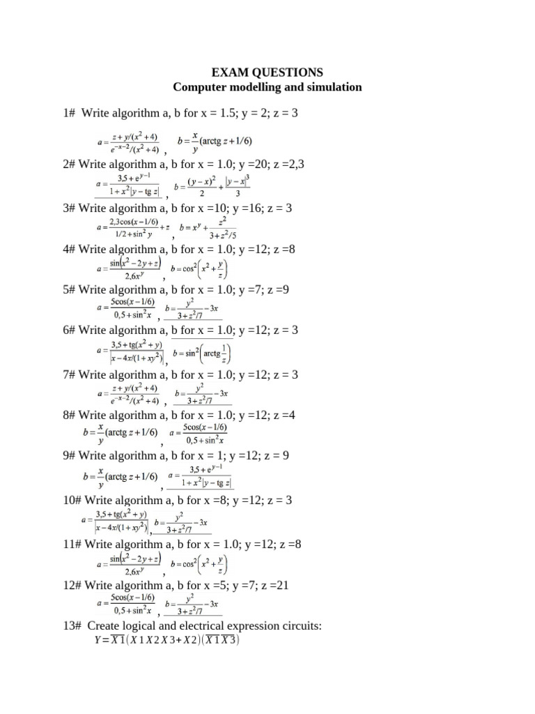 Computer Modelling Exam Questions | PDF | Electrical Network ...