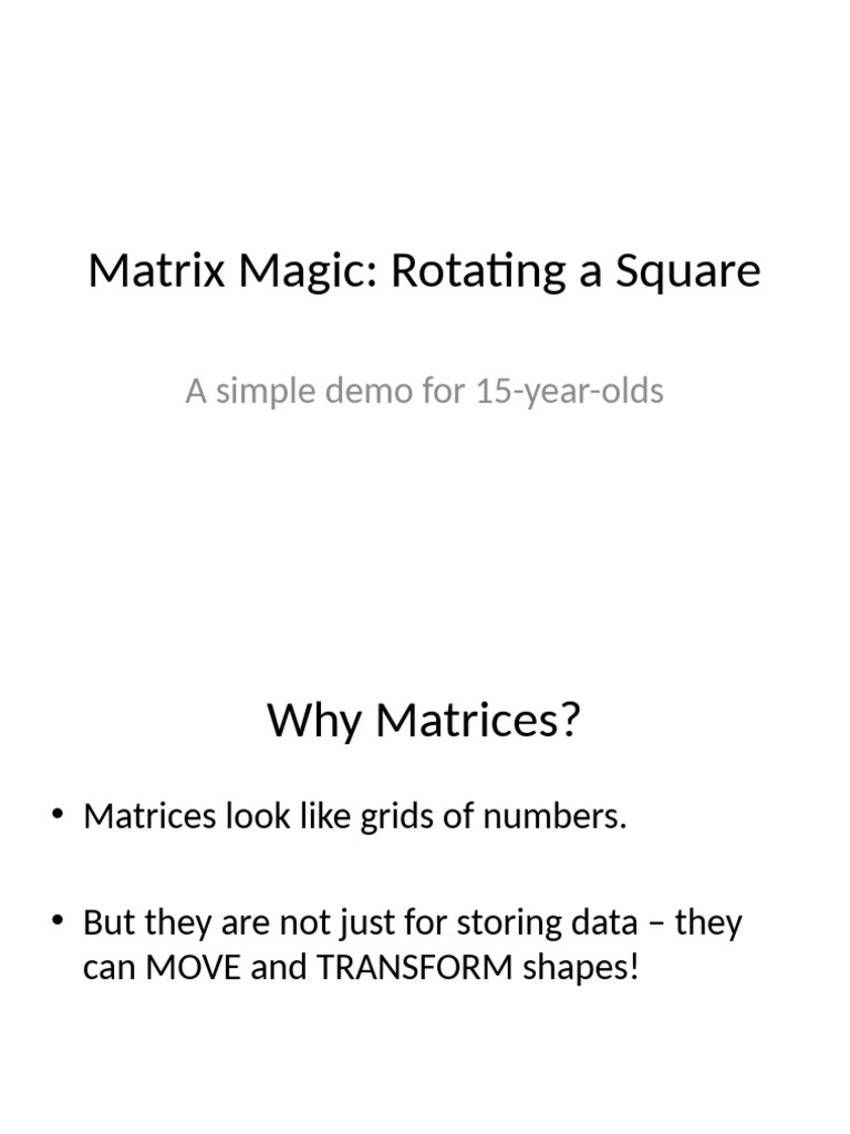 Rotate a Square with Matrices | PDF