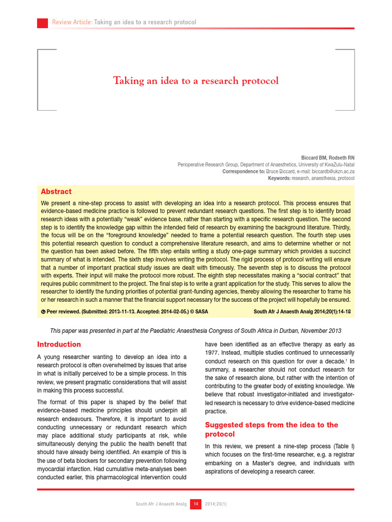 Taking an Idea to a Research Protocol 52tmkshkvj | PDF | Meta Analysis ...