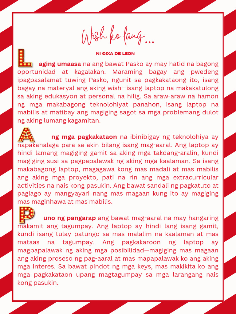 Red Minimalist Christmas Notes A4 Document PDF | PDF