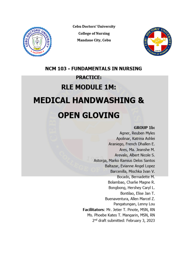 Medical Handwashing & Open Gloving Guide | PDF | Infection | Hand Washing