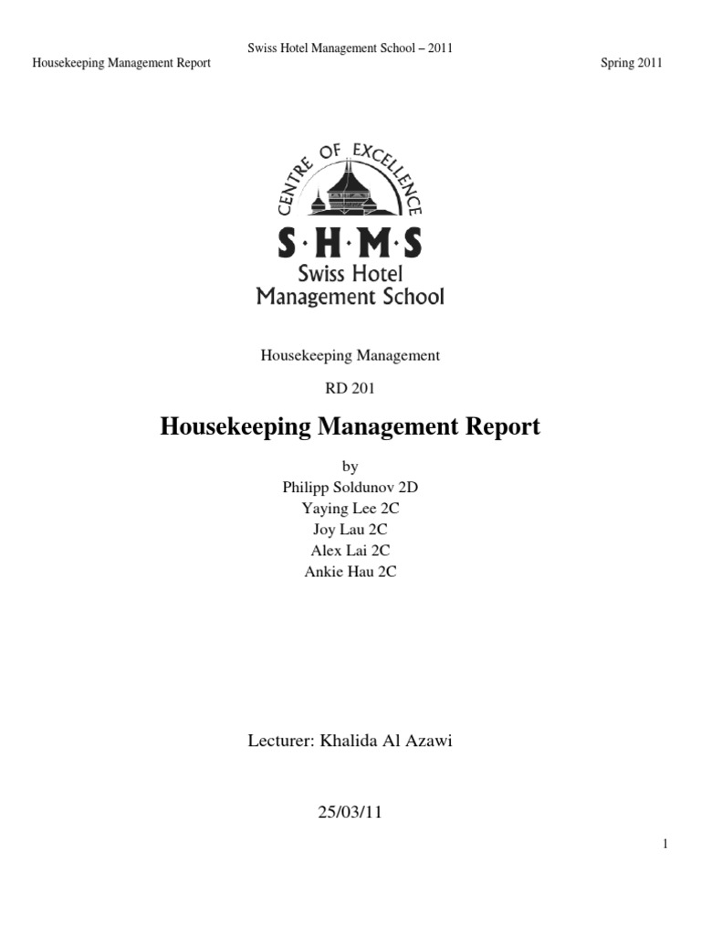 Housekeeping Management Report | Recruitment | Employment