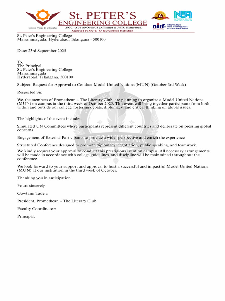 MUN Letter PDF | PDF