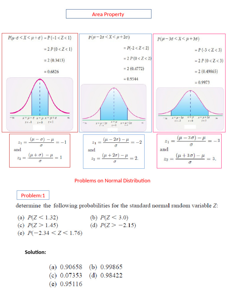 Normal Distribution Area Problems | PDF