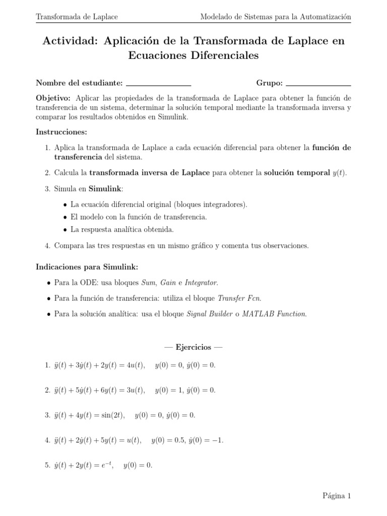 Aplicación de la Transformada de Laplace | PDF