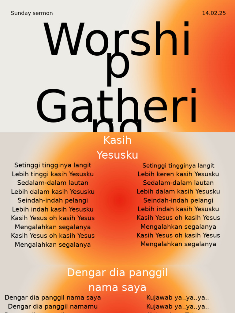 Teal Orange Gradient Living Water Sunday Sermon Church Presentation ...