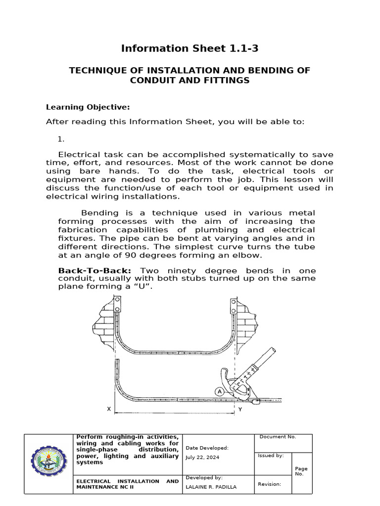 Conduit Installation and Bending Techniques | PDF | Electrical Wiring ...