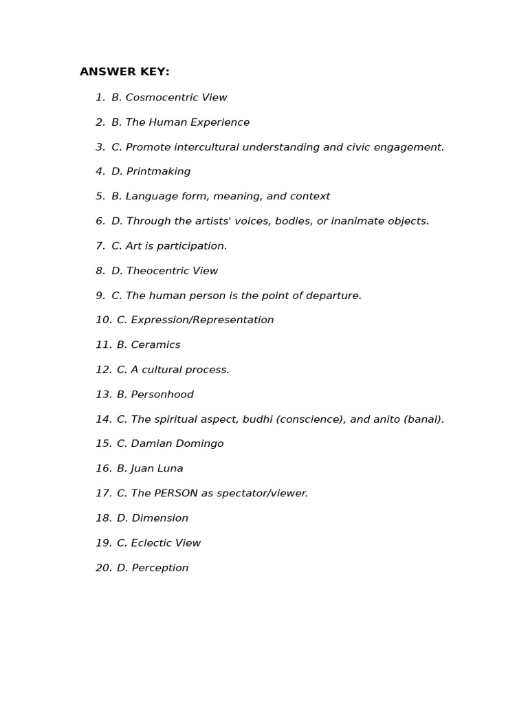 Answer Key | PDF