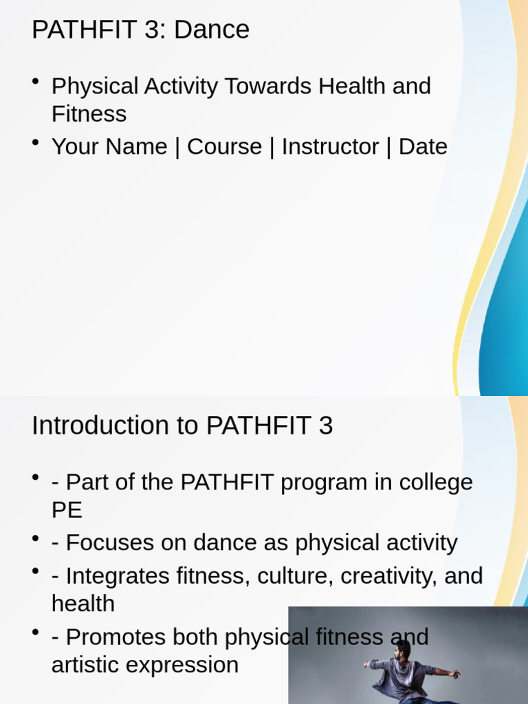 PATHFIT 3: Dance for Fitness & Culture | PDF | Dances | Physical Fitness