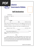 Odisha Self Declaration Form Guide | PDF
