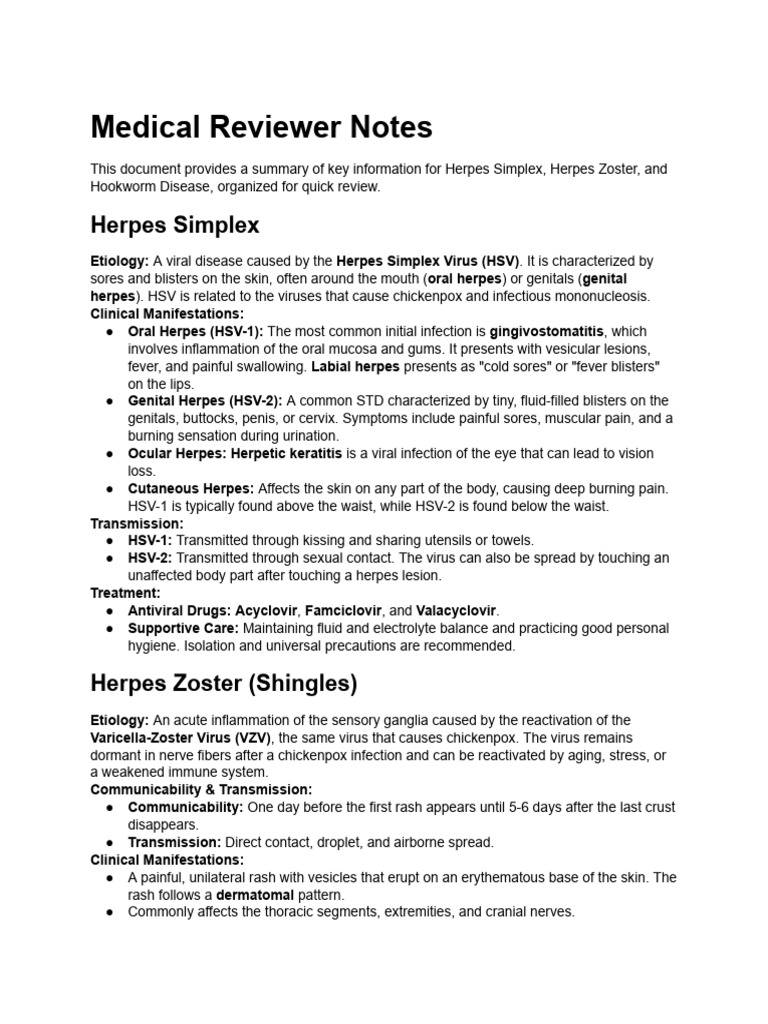 Medical Reviewer Notes, Part 4 | PDF | Clinical Medicine | Diseases And ...