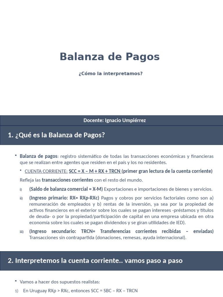 Interpretando La Balanza de Pagos | PDF | Balance de pagos | Producto ...