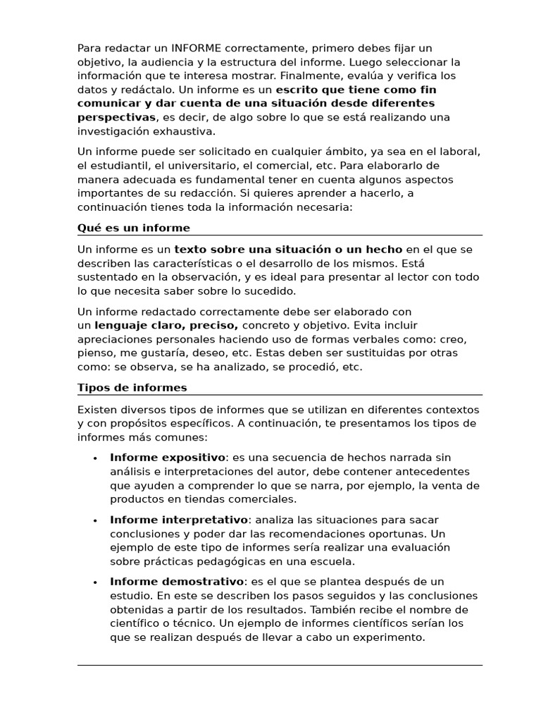 Cómo redactar un informe efectivo | PDF | Información | Comunicación