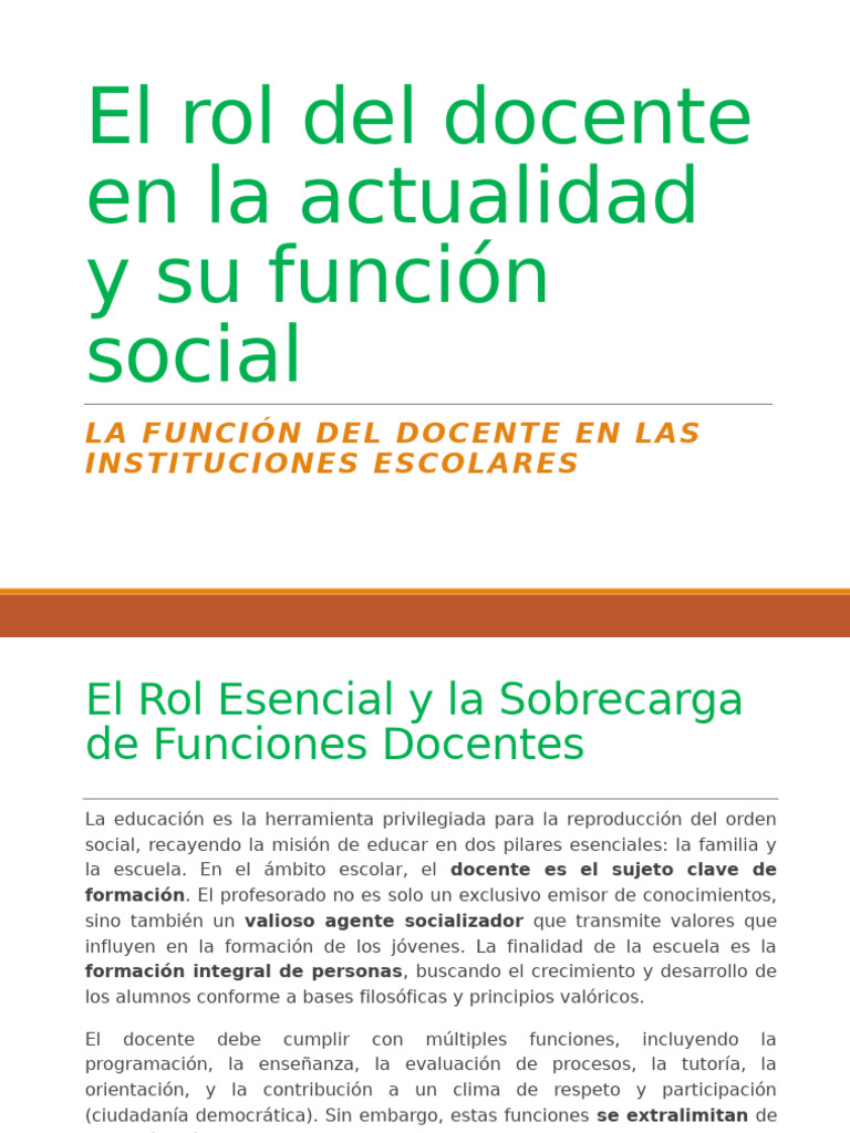 Rol y Desafíos del Docente Actual | PDF | Maestros | Enseñando