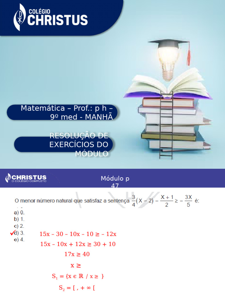 9º Med - Aula 97 - Exercícios Do Módulo. | PDF | Números | Matemática
