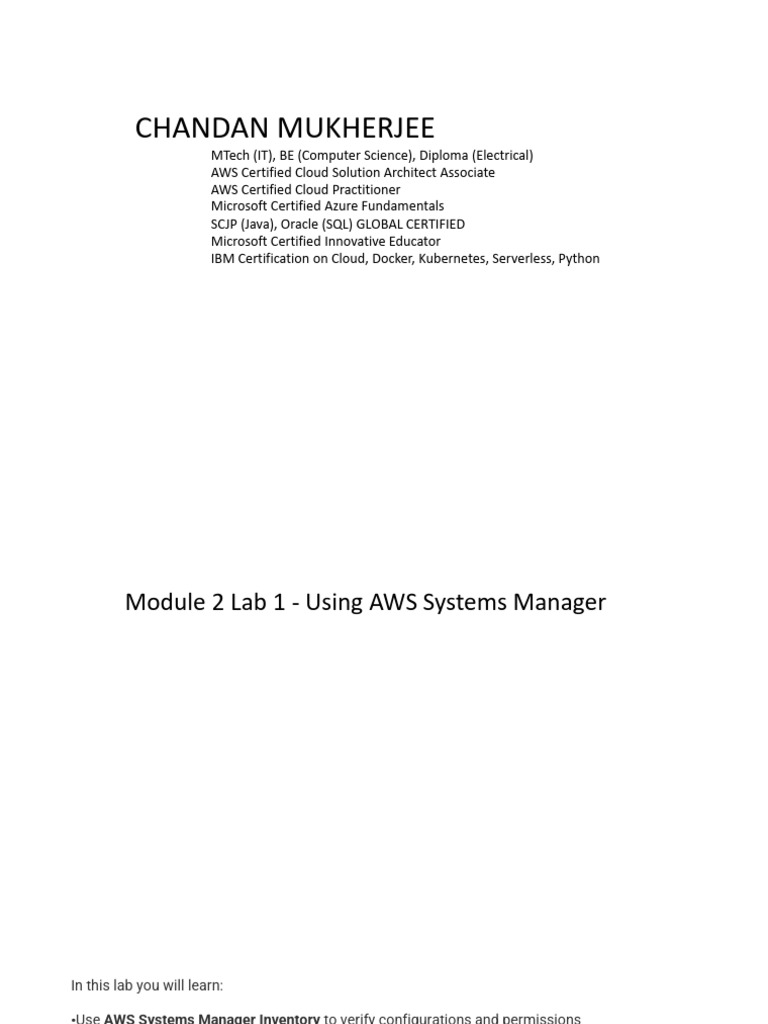 AWS Systems Manager Lab Guide | PDF
