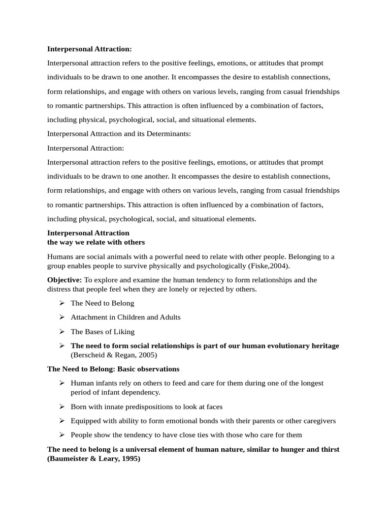 Understanding Interpersonal Attraction Factors | PDF | Aggression ...