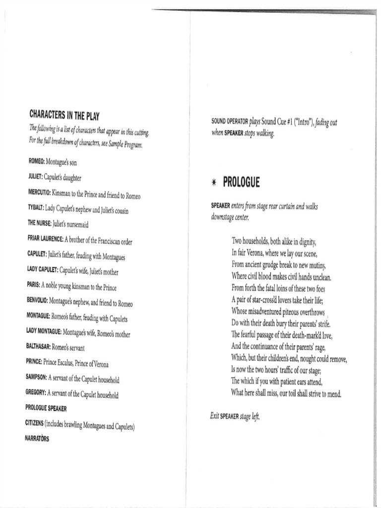 Romeo & Juliet Script - Peggy | PDF