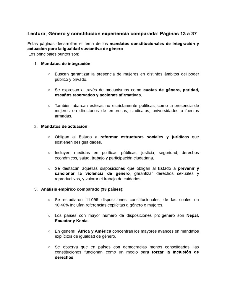 Igualdad de género en constituciones y leyes | PDF | Feminismo ...