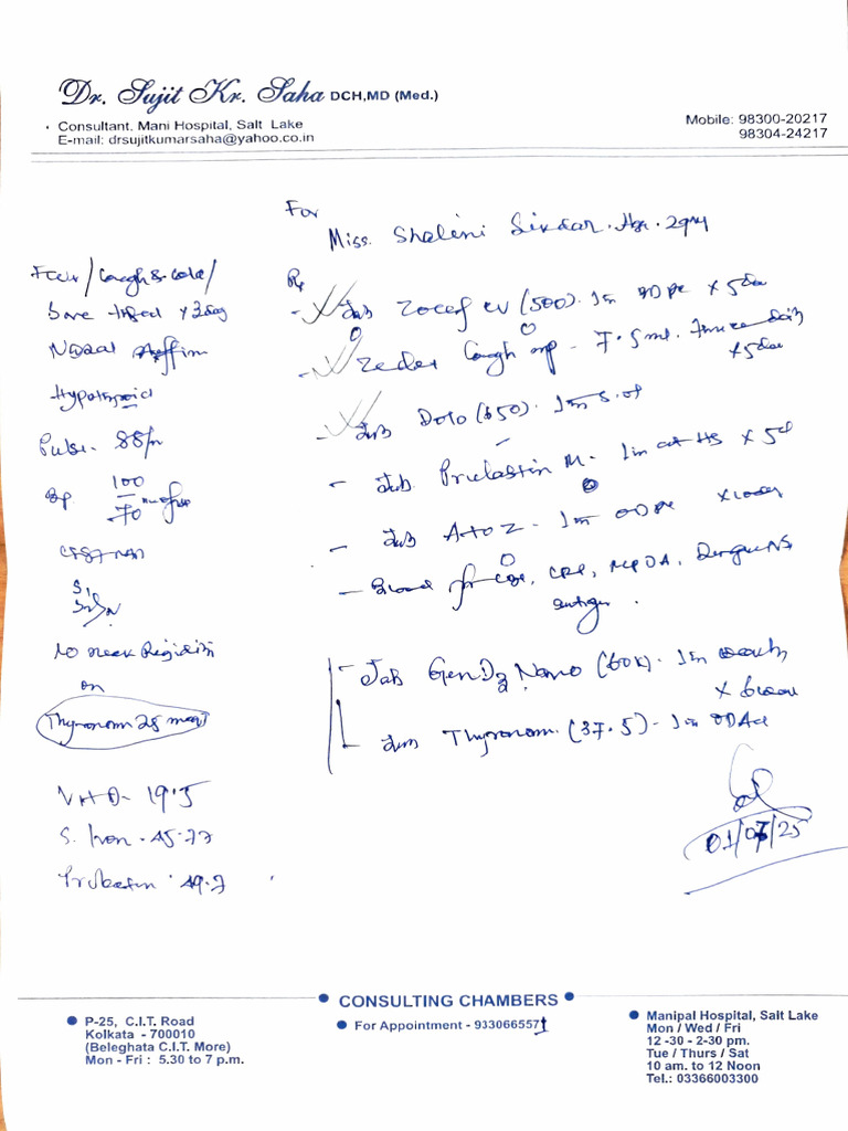 General Physician Doctor Prescription | PDF