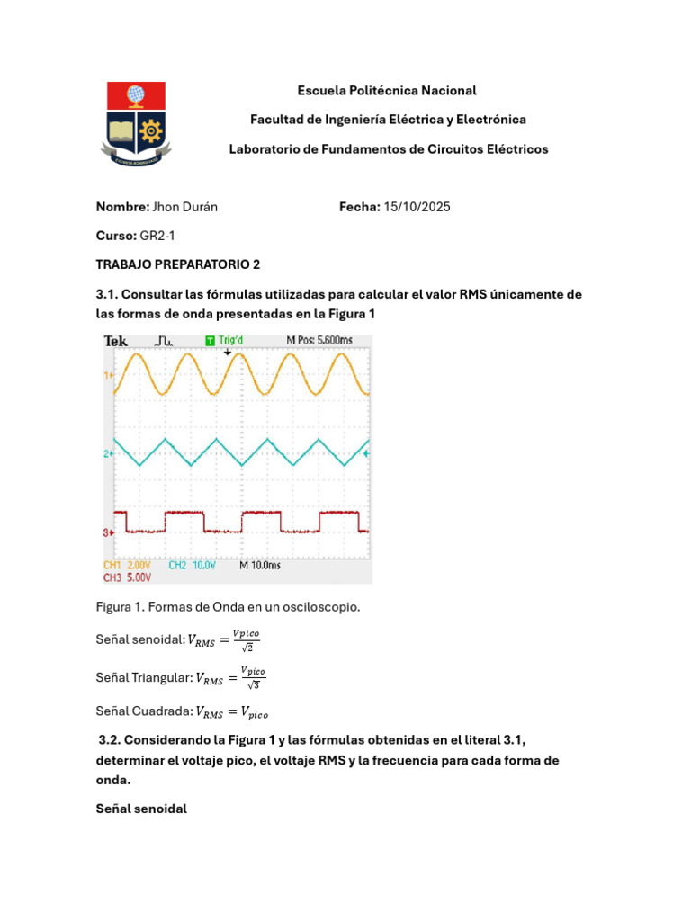 Valor RMS de señales eléctricas | PDF