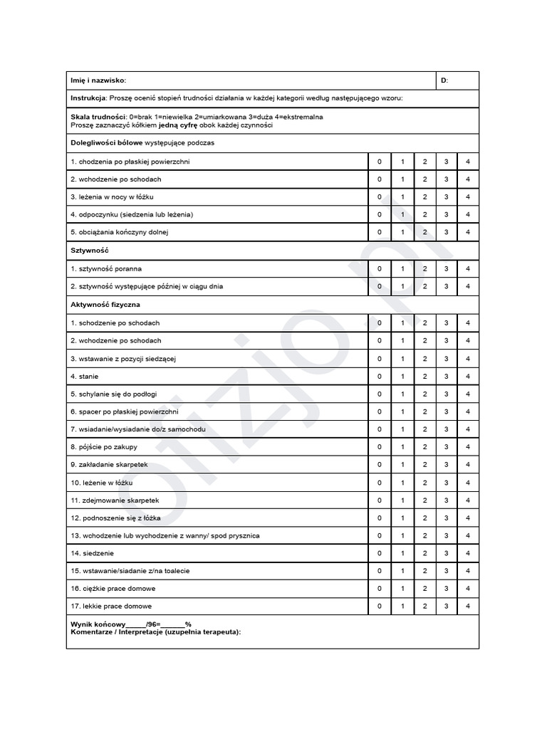 Skala WOMAC | PDF