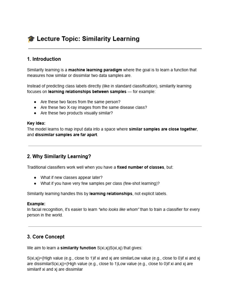 Similarity Learning | PDF | Machine Learning | Applied Mathematics