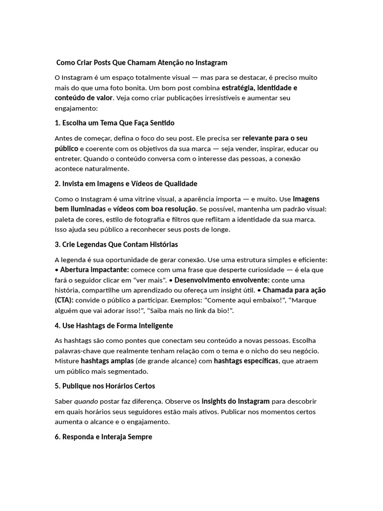 Como Criar Posts Irresistíveis no Instagram | PDF | Hashtag
