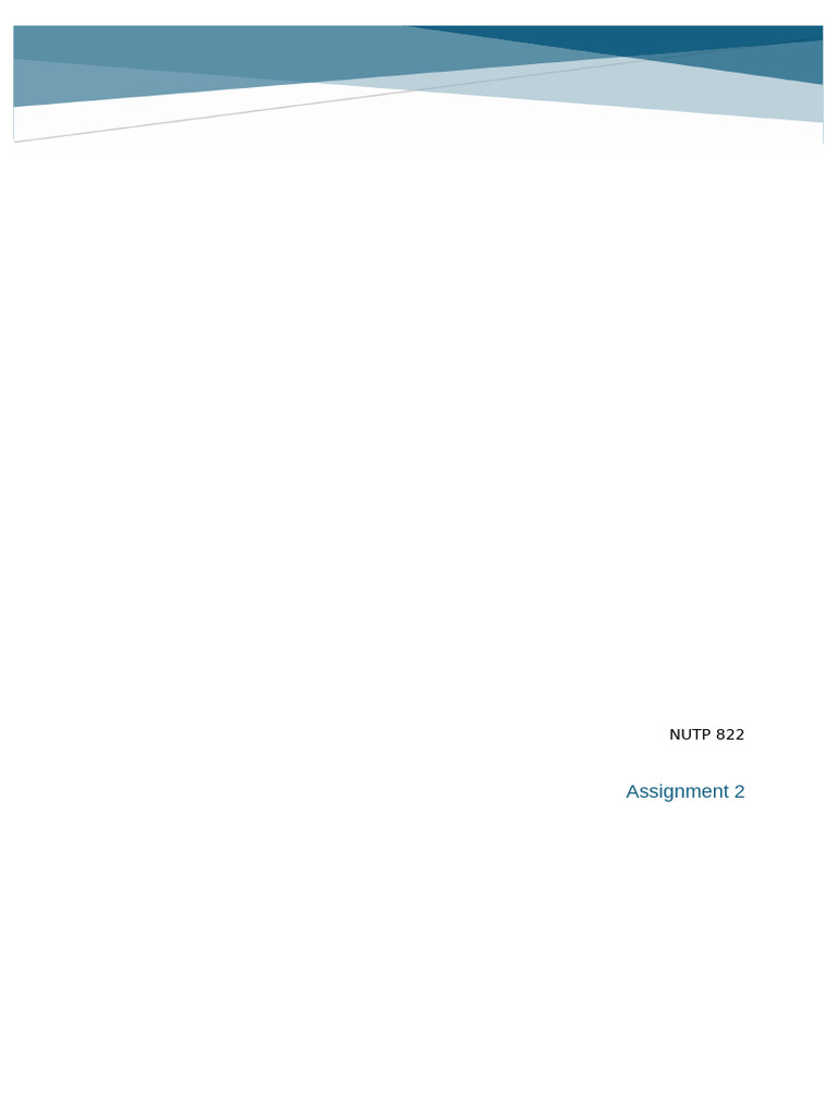 NUTP 822 Assignment 2 (BD) | PDF | Obesity | Overweight