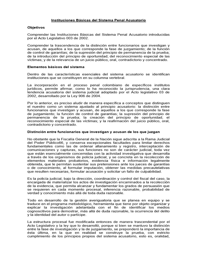 Instituciones del Sistema Penal Acusatorio | PDF | Juez | Ley procesal
