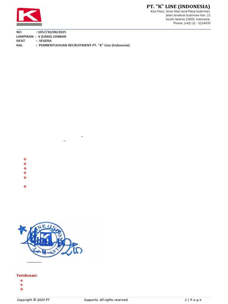 PT. K Line (Indonesia) | PDF