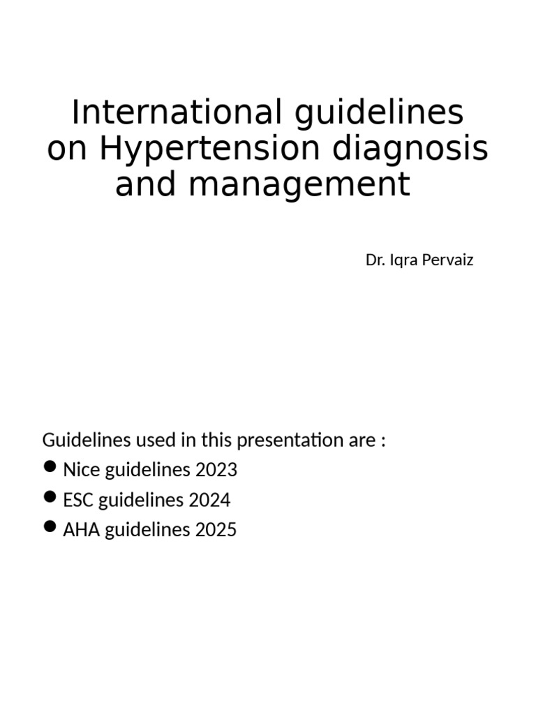 Hypertension Management Guidelines 2023 | PDF | Hypertension | Blood ...
