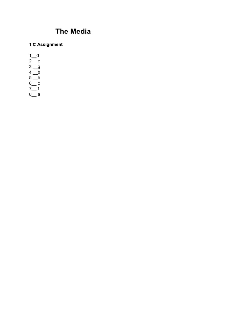 Media Assignment Answers and Analysis | PDF