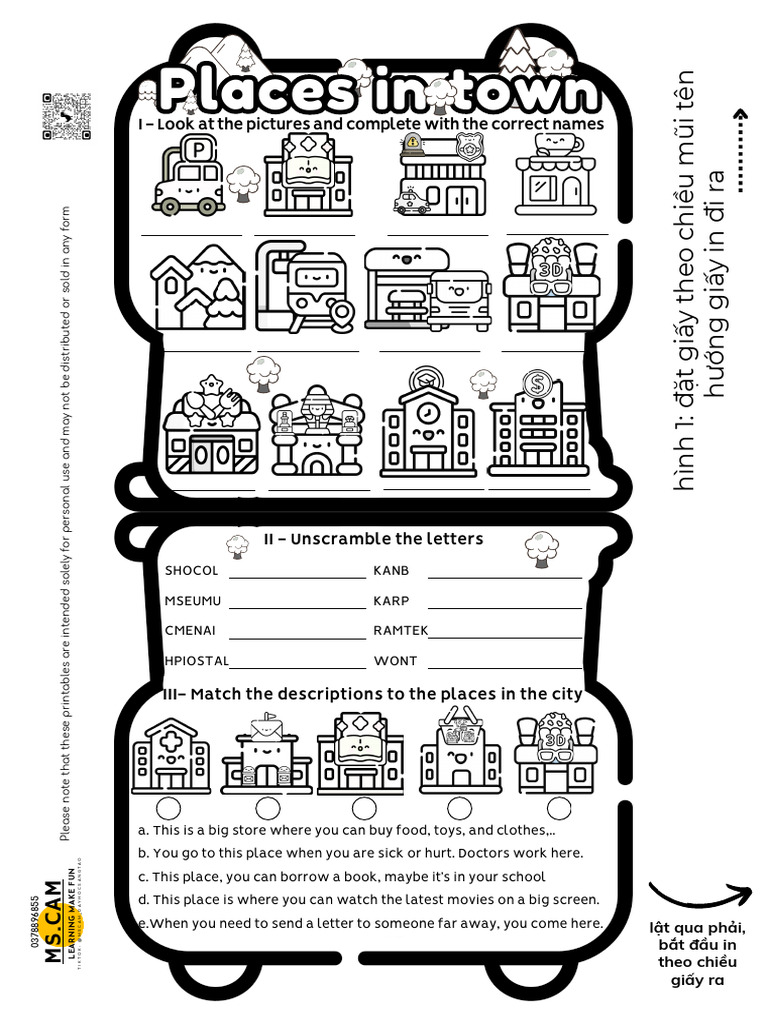 Fun Learning: Places in Town Activity | PDF