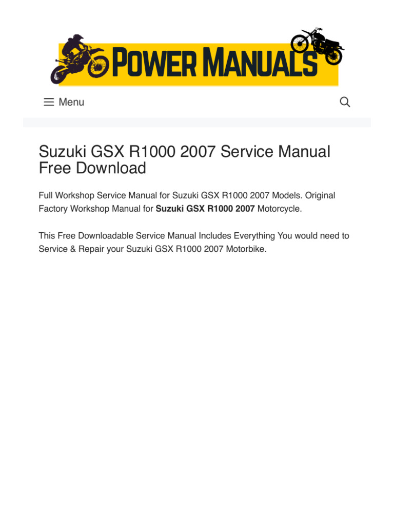 Suzuki GSX R1000 2007 Service Manual | PDF