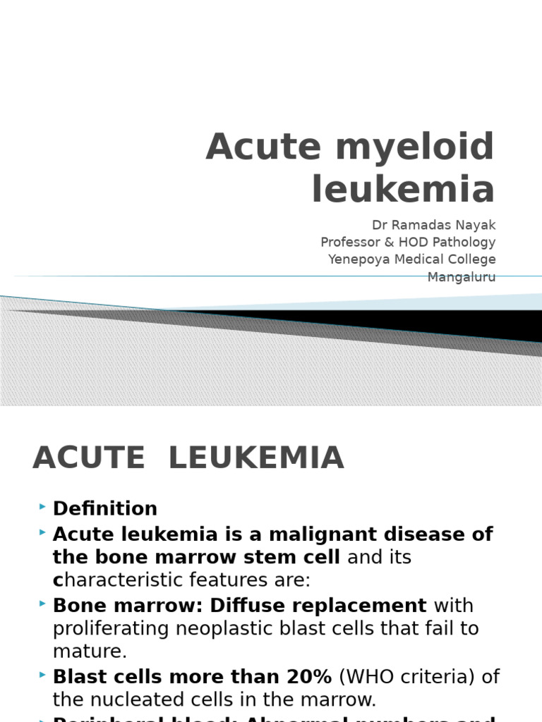 Acute Myeloid Leukemia Overview | PDF | Leukemia | Hematology
