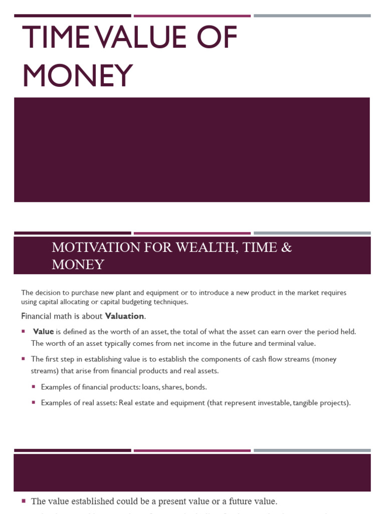 Time Value of Money Explained | PDF | Present Value | Value (Economics)