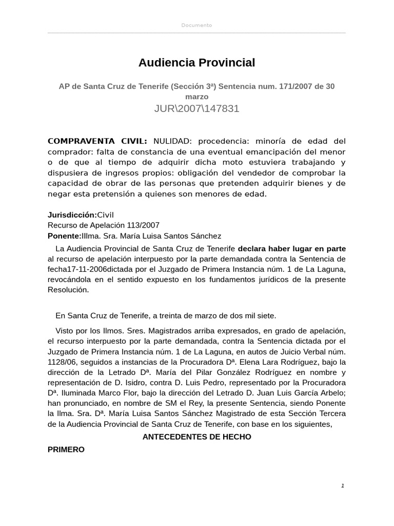 SAP - Santa Cruz de Tenerife (Seccion 3a) 30 Marzo - JUR - 2007 ...