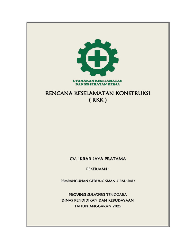 RKK - Pembangunan Gedung SMAN 7 Bau-Bau | PDF