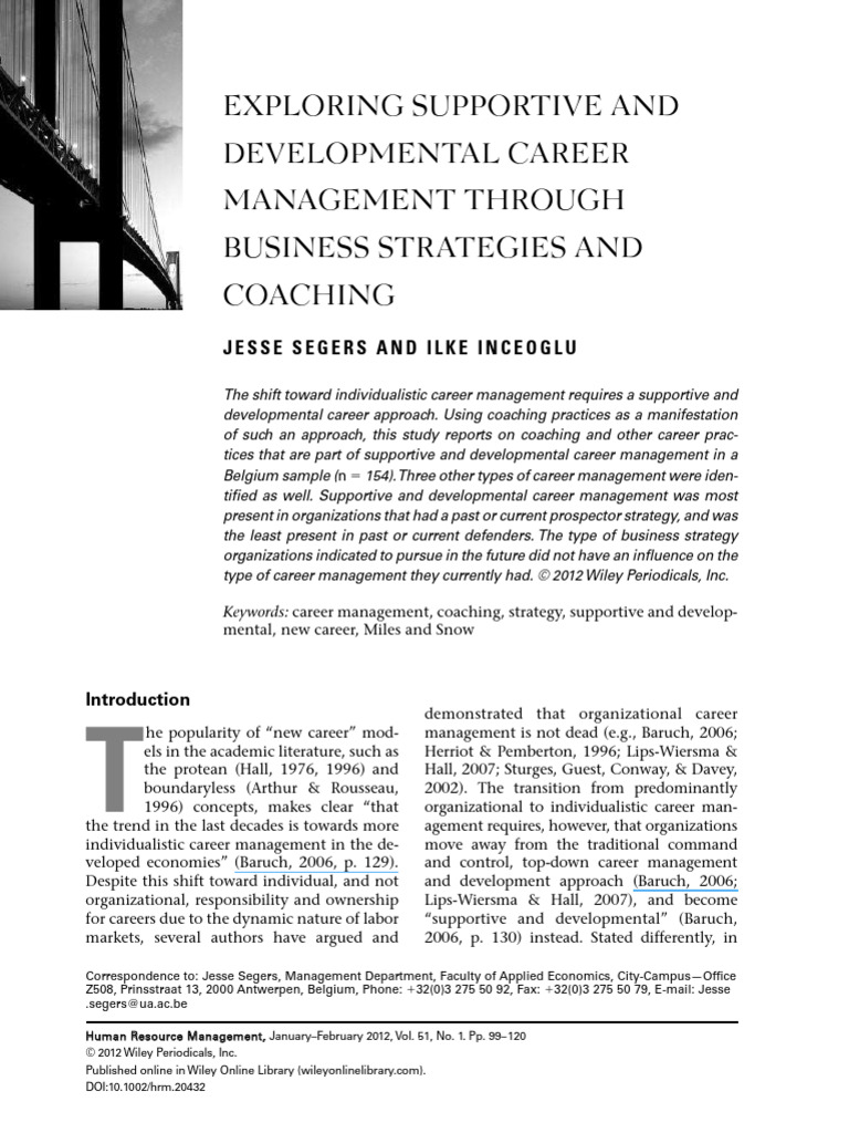 Supportive Career Management Strategies | PDF | Human Resource ...