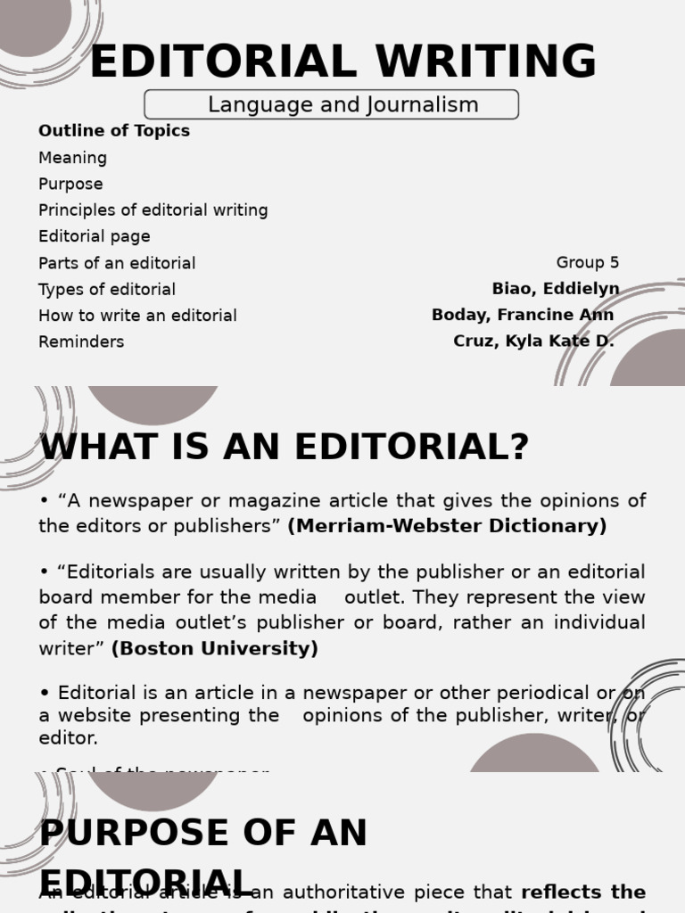 Editorial Writing Essentials Guide | PDF | Journalism | Argument