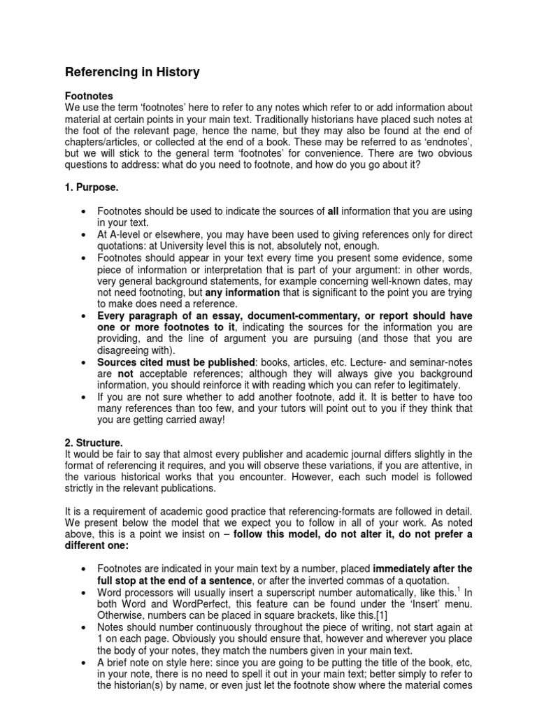Footnote Referencing in History Writing | PDF | Note (Typography ...