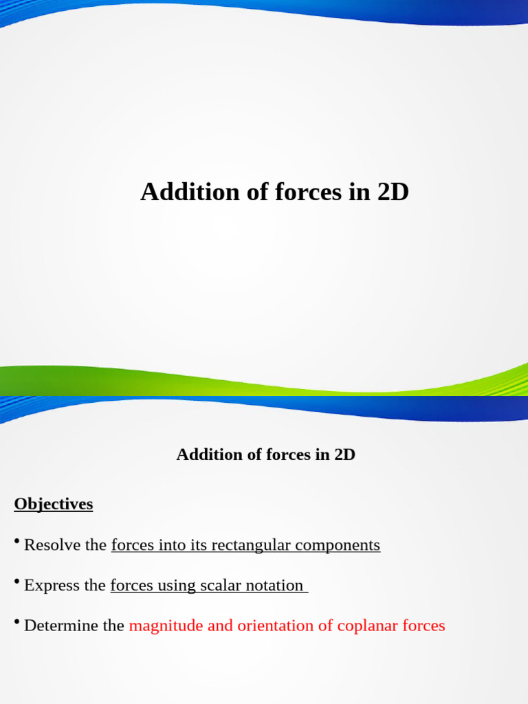 2D Force Addition Techniques | PDF | Euclidean Vector | Force