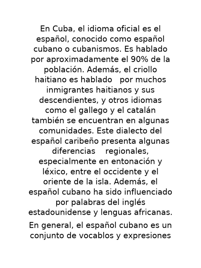 Idioma y vestimenta en Cuba | PDF | Lengua española | Cuba
