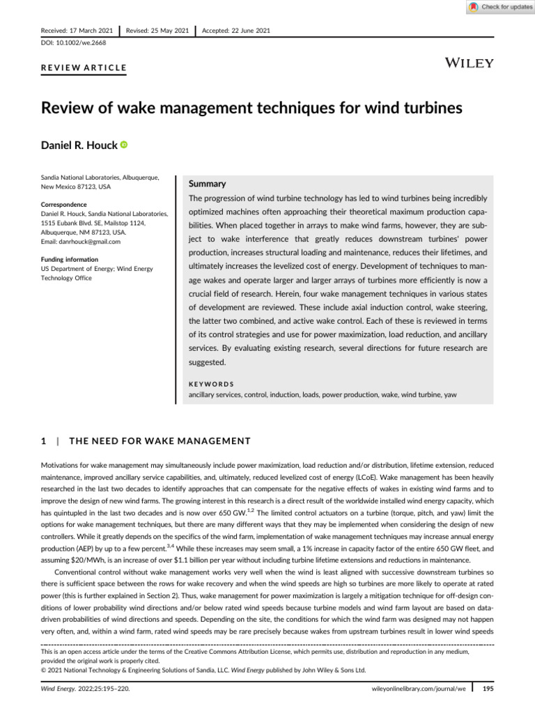 Wake Management Techniques for Wind Turbines | PDF | Wind Turbine | Turbine