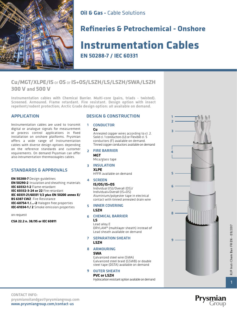 Instrumentation Cables for Oil & Gas | PDF | Electrical Conductor | Wire